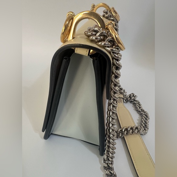 Fendi Kan Tri Color Yellow Beige Blue Chain Strap Authentic - Picture 3 of 16